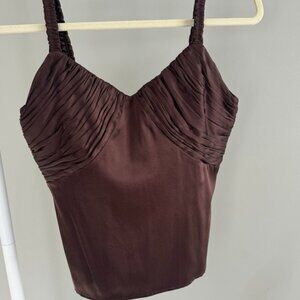 Club Monaco Brown Silk Top